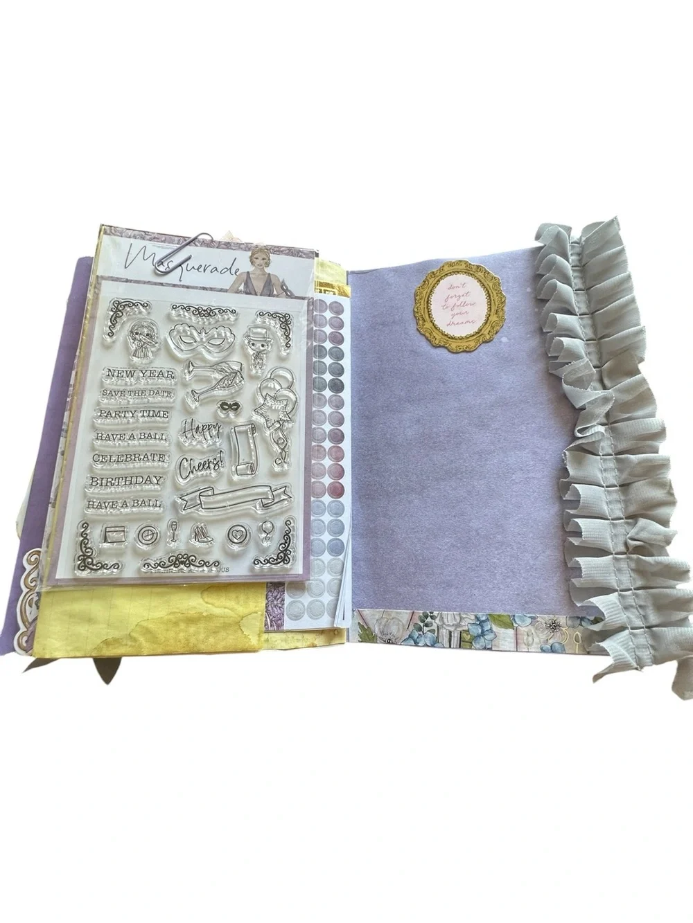 Handmade Junk Journal Masquerade Ball Theme One of a Kind